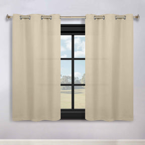 Classic Modern Solid Room Darkening Blackout Curtain Panels, Set of 2