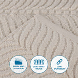Zero Twist Cotton Solid and Jacquard Bath Towel Set of 4