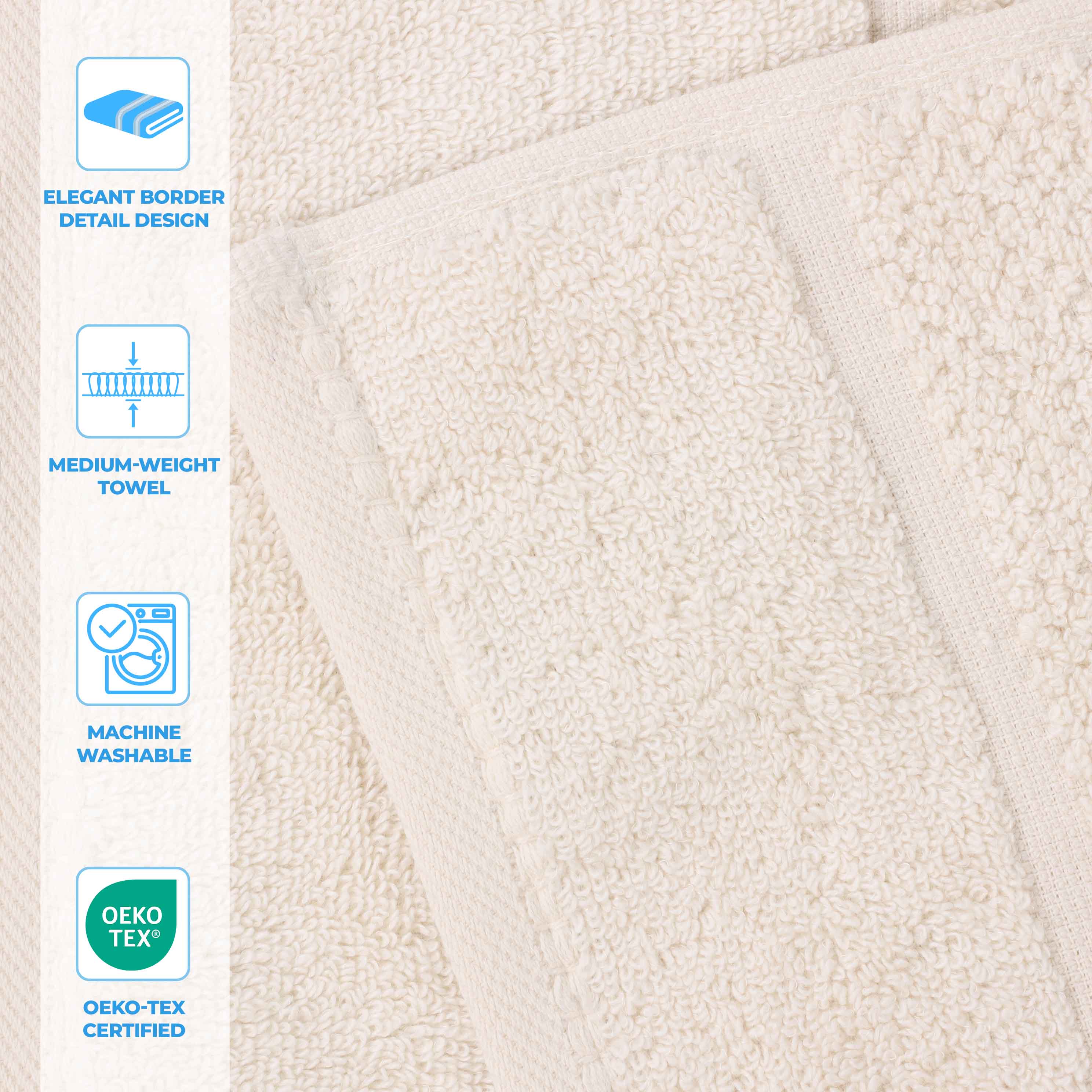 Mile Smart Twist Viscose Cotton Blend Solid 3 Piece Towel Set