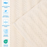 Zuma Zero Twist Cotton Medium Weight Waffle Stripes 8 Piece Towel Set