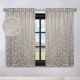 Leaves Room Darkening Back Tabs Blackout Curtain Panels, Set of 2