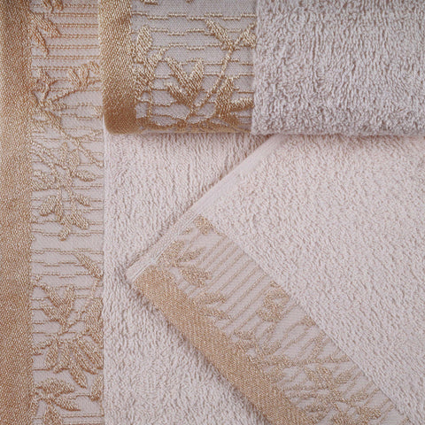 Cotton Floral Jacquard Towel Set 8-Piece - Wisteria