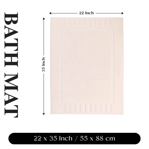 Leo Cotton Modern Absorbent Heavy Washable Bath Mat Set of 2