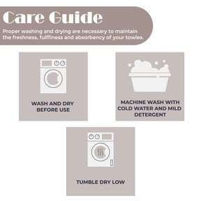 Sadie Zero Twist Cotton Solid Absorbent 3 Piece Towel Set