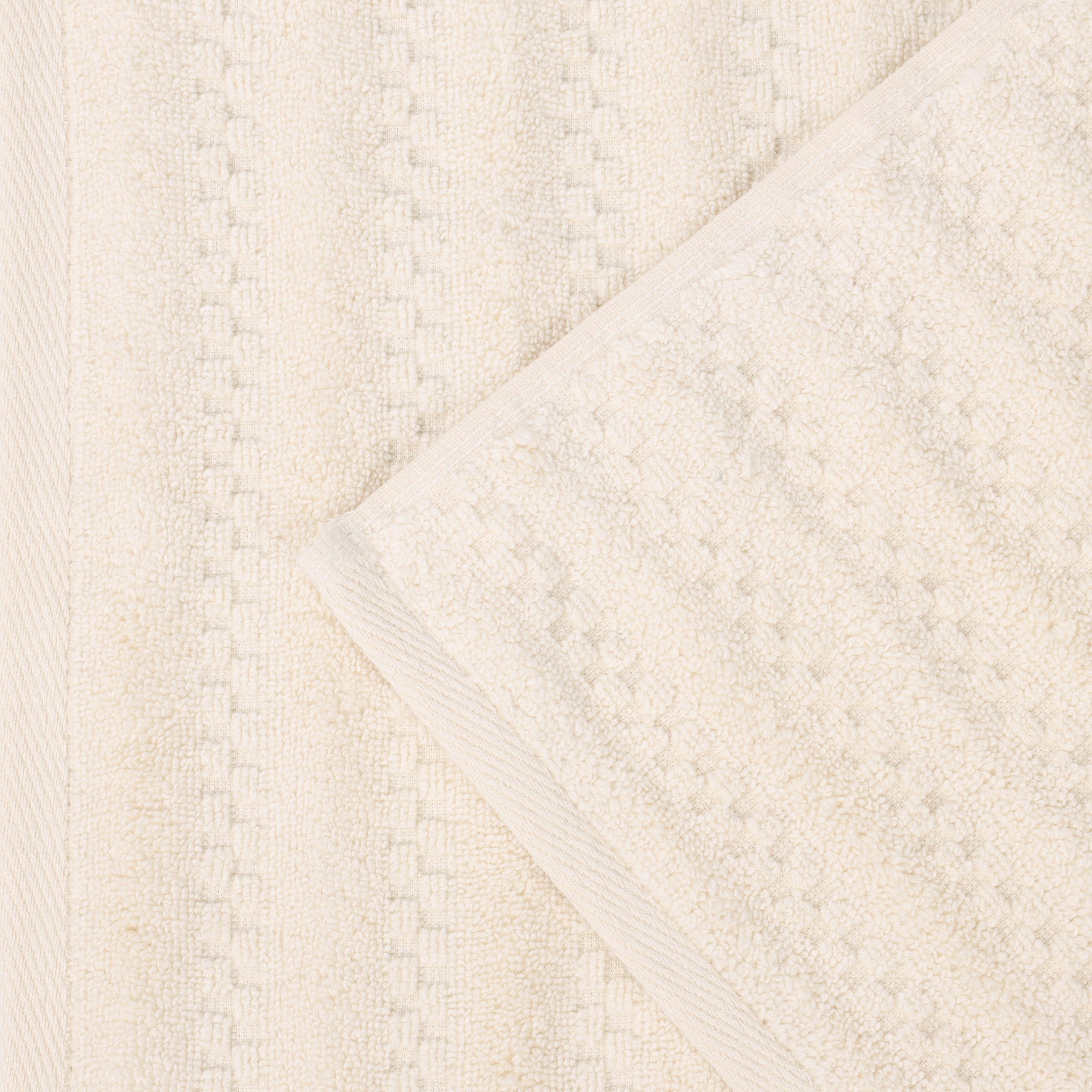 Zuma Zero Twist Cotton Medium Weight Waffle Stripes 8 Piece Towel Set