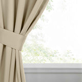 Classic Modern Solid Room Darkening Blackout Curtain Panels, Set of 2