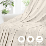 Fleece Plush Medium Weight Fluffy Soft Decorative Polka Dot Blanket