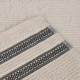 Brea Zero Twist Cotton Ribbed Geometric Border 12 Piece Towel Set