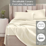 1200 Thread Count Cotton Rich Bed Sheet Set Solid Deep Pocket