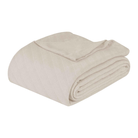 Milan Cotton Textured Jacquard Striped Lightweight Woven Blanket
