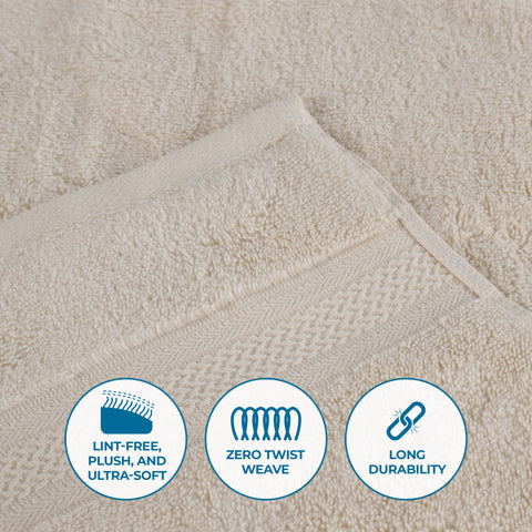 Chevron Zero-Twist Cotton Jacquard and Solid Towel Set 6 Piece