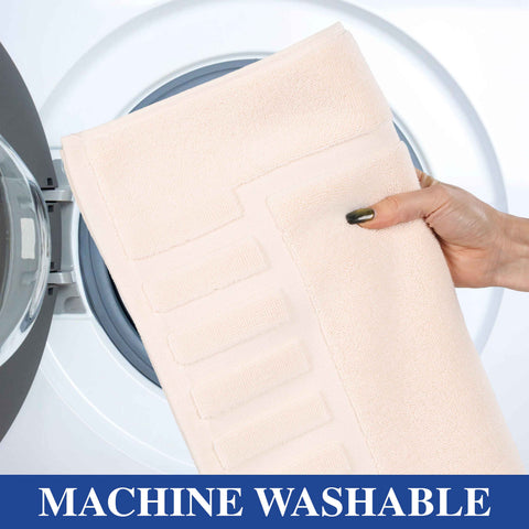 Leo Cotton Modern Absorbent Heavy Washable Bath Mat Set of 2
