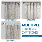 Leaves Room Darkening Back Tabs Blackout Curtain Panels, Set of 2