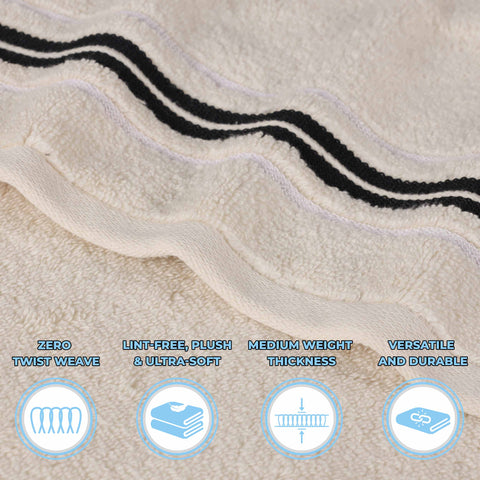 Zero-Twist Cotton Jacquard Towel Set 9 Piece - Sadie