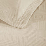 Lightweight Cotton Bedspread Sets 3-Piece Geometric Fret Jacquard Matelassé Scalloped