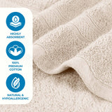 Chevron Zero Twist Solid and Jacquard Soft Cotton 12 Piece Towel Set
