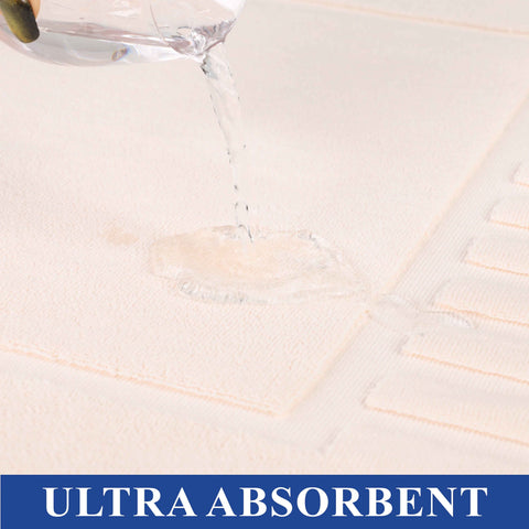 Leo Cotton Modern Absorbent Heavy Washable Bath Mat Set of 2