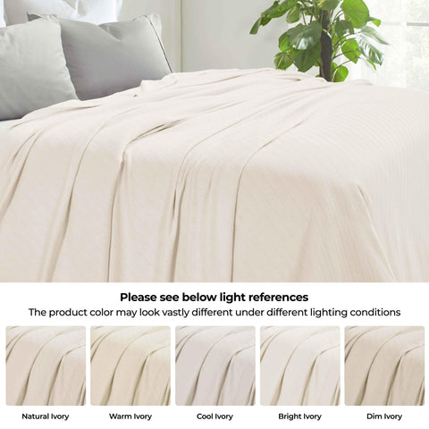 Milan Cotton Textured Jacquard Striped Lightweight Woven Blanket