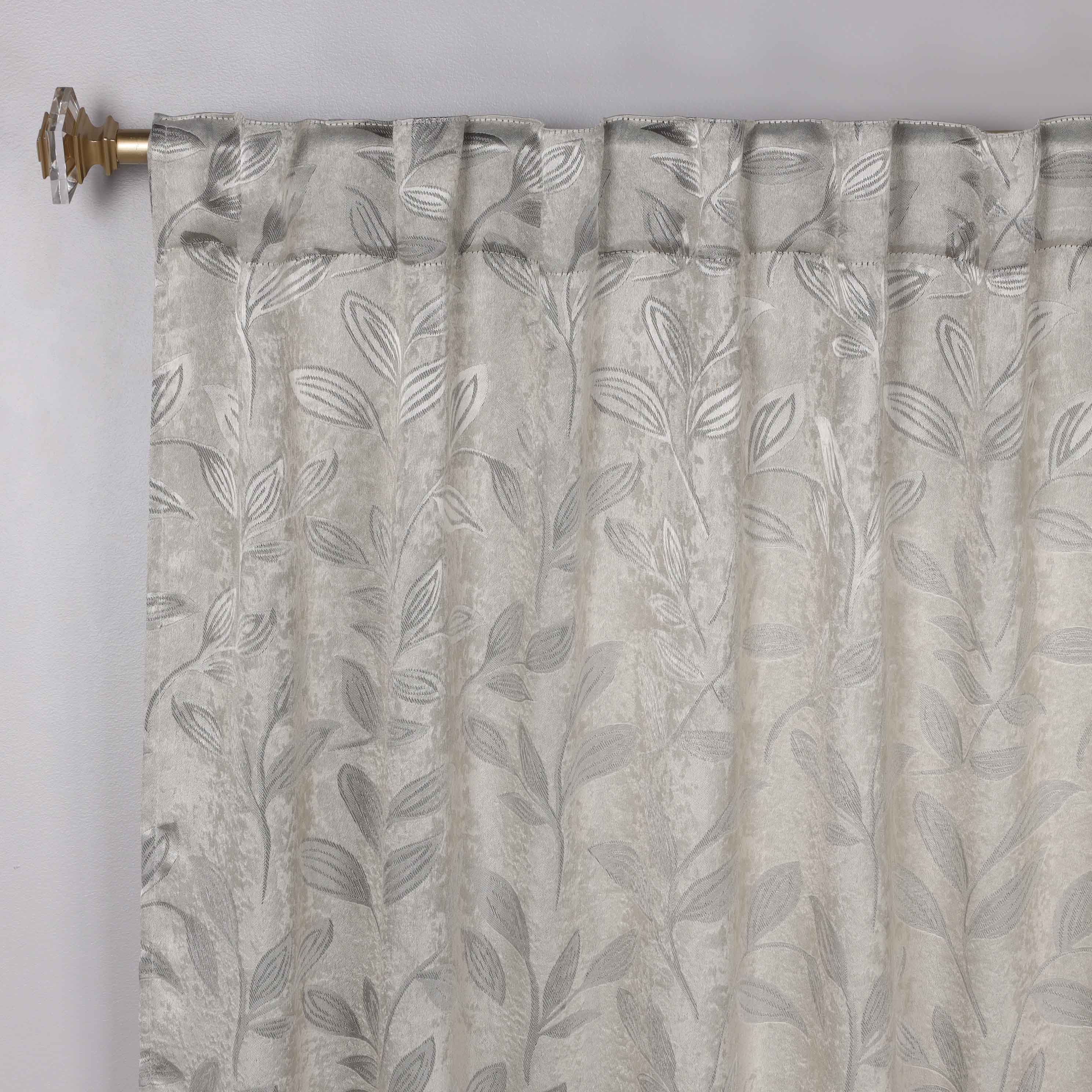 Leaves Room Darkening Back Tabs Blackout Curtain Panels, Set of 2