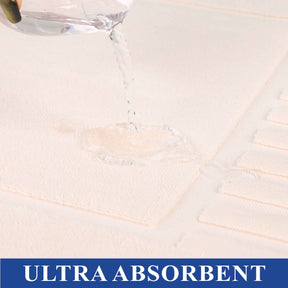 Leo Cotton Solid Modern Absorbent Heavy Washable Bath Mat Set of 2