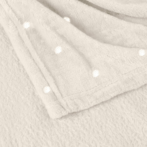 Fleece Plush Medium Weight Fluffy Soft Decorative Polka Dot Blanket