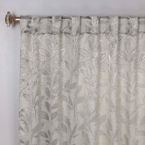 Leaves Room Darkening Back Tabs Blackout Curtain Panels, Set of 2