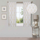 Ribbon Trellis Washable Room Darkening Blackout Curtains, Set of 2