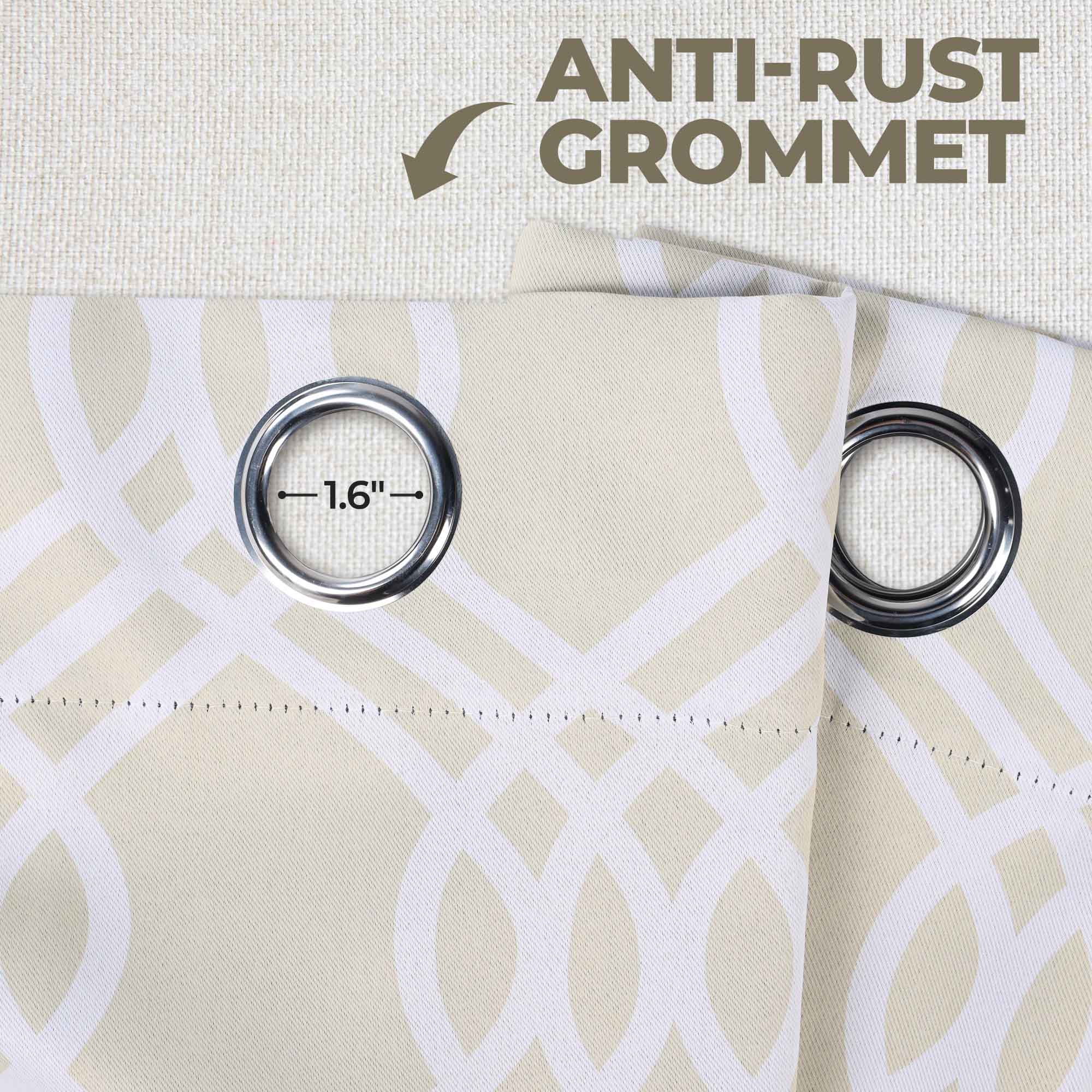 Ribbon Trellis Washable Room Darkening Blackout Curtains, Set of 2