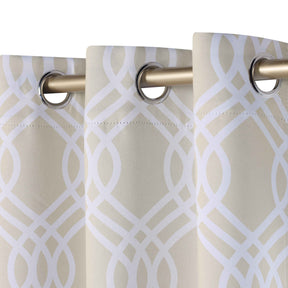 Ribbon Trellis Washable Room Darkening Blackout Curtains, Set of 2