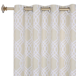 Ribbon Trellis Washable Room Darkening Blackout Curtains, Set of 2