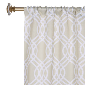 Ribbon Trellis Washable Room Darkening Blackout Curtains, Set of 2