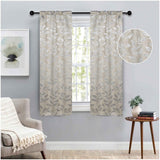 Leaves Room Darkening Washable Blackout Curtain Panels, Set of 2