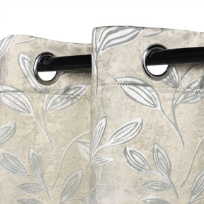 Leaves Machine Washable Room Darkening Blackout Curtains 4 Pieces