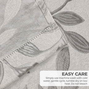 Leaves Room Darkening Washable Blackout Curtain Panels, Set of 2