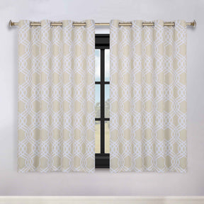 Ribbon Trellis Washable Room Darkening Blackout Curtains, Set of 2