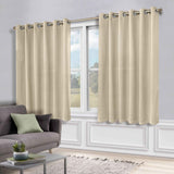 Classic Modern Solid Room Darkening Blackout Curtain Panels, Set of 2