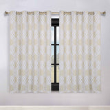 Ribbon Trellis Washable Room Darkening Blackout Curtains, Set of 2