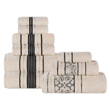 Zero-Twist Cotton Jacquard Towel Set 9 Piece - Sadie