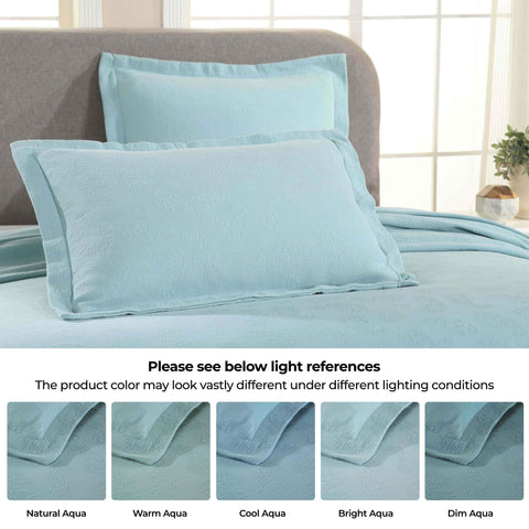 Lightweight Cotton Bedspread Set 3-Piece Paisley Jacquard Matelassé