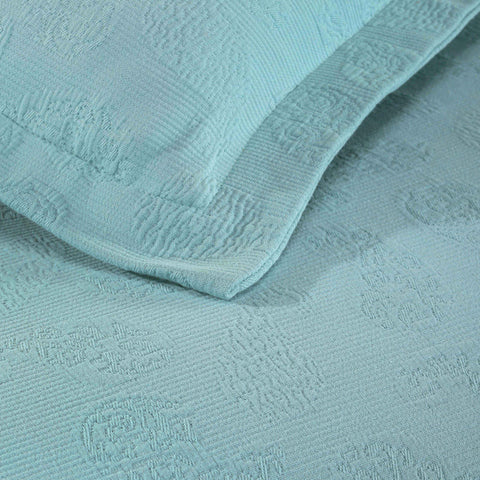 Lightweight Cotton Bedspread Set 3-Piece Paisley Jacquard Matelassé