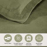 Lightweight Cotton Bedspread Set 3-Piece Paisley Jacquard Matelassé