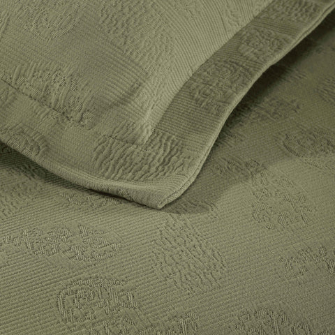 Lightweight Cotton Bedspread Set 3-Piece Paisley Jacquard Matelassé