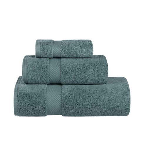 3 Piece Zero Twist Cotton Towels Soft Absorbent