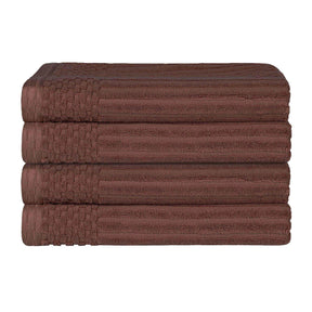 Soho Ribbed Cotton Absorbent Bath Towel Set of 4