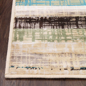 Kylemore Abstract Striped Distressed Indoor Area Rug or Runner Rug