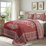 Kymbal Cotton Blend Woven Medallion Jacquard Bedspread Set