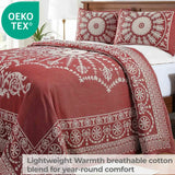 Kymbal Cotton Blend Woven Medallion Jacquard Bedspread Set