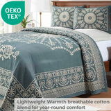 Kymbal Cotton Blend Woven Medallion Jacquard Bedspread Set