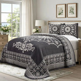 Kymbal Cotton Blend Woven Medallion Jacquard Bedspread Set