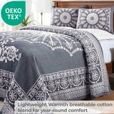 Kymbal Cotton Blend Woven Medallion Jacquard Bedspread Set